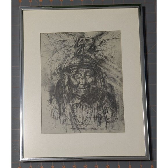 Native American Chief Art Print by Don Ruffin Double Signed A/P Framed - Picture 8 of 8